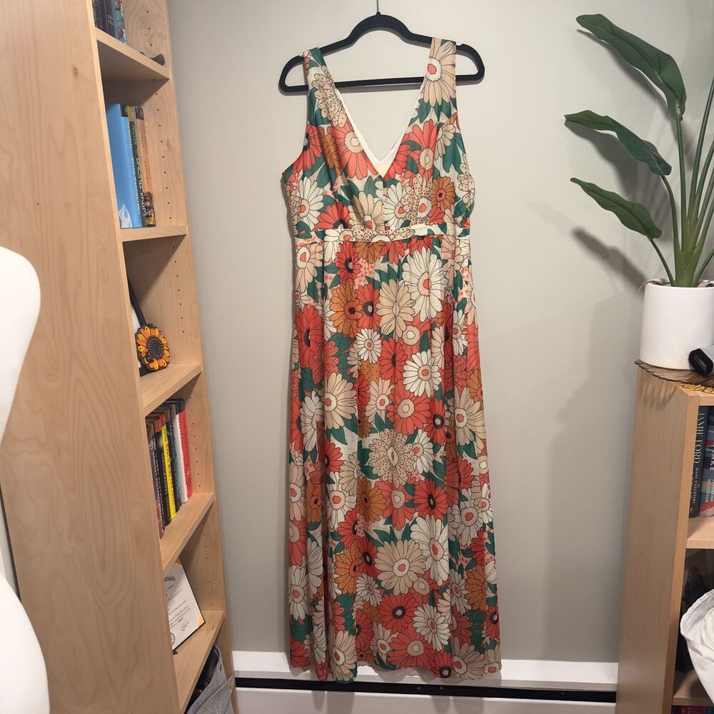 ModCloth Retro Floral Maxi Dress – XL – Pockets – Like New
